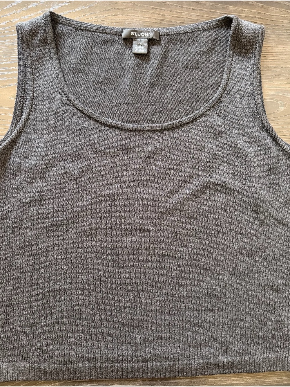 St. John Gray Sleeveless Knit Shell Top